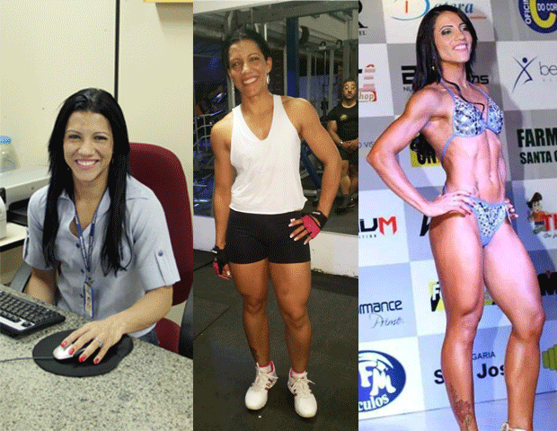 As três faces de Ana, a trabalhadora, a atleta e a fisiculturista