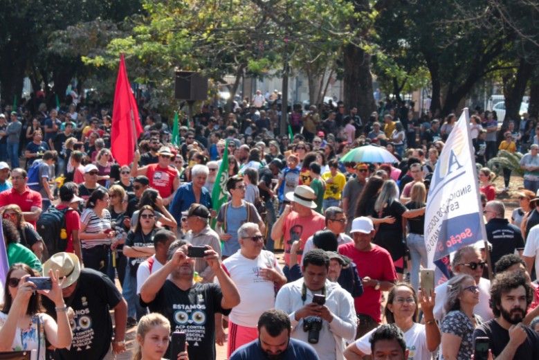 Manifestantes se posicionaram contra o projeto Future-se
